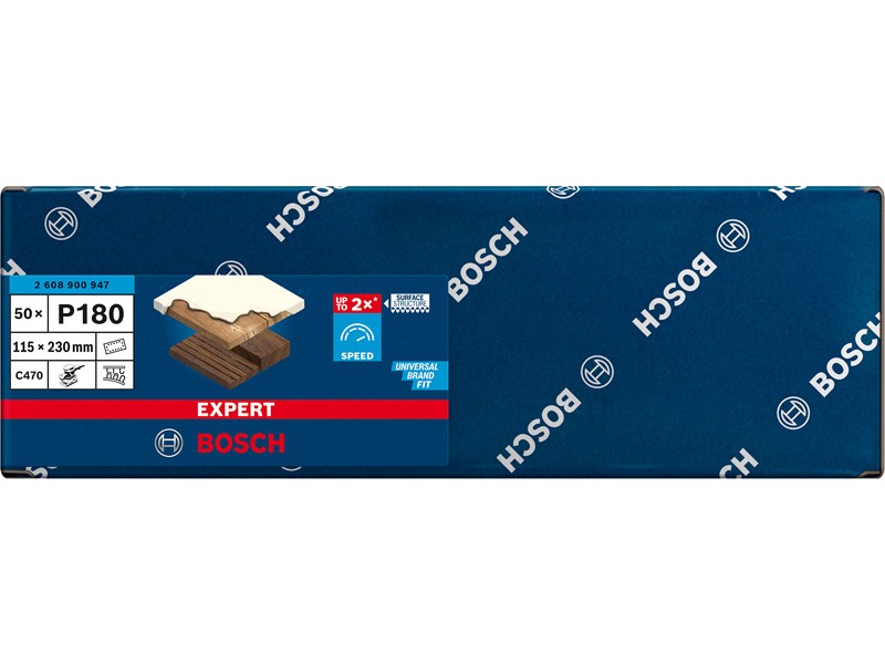 EXPERT C470 brusni papir s 14 luknjami za ekscentrične brusilnike, Dimenzije: 115x280mm, Zrnatost: 180, 2608900947